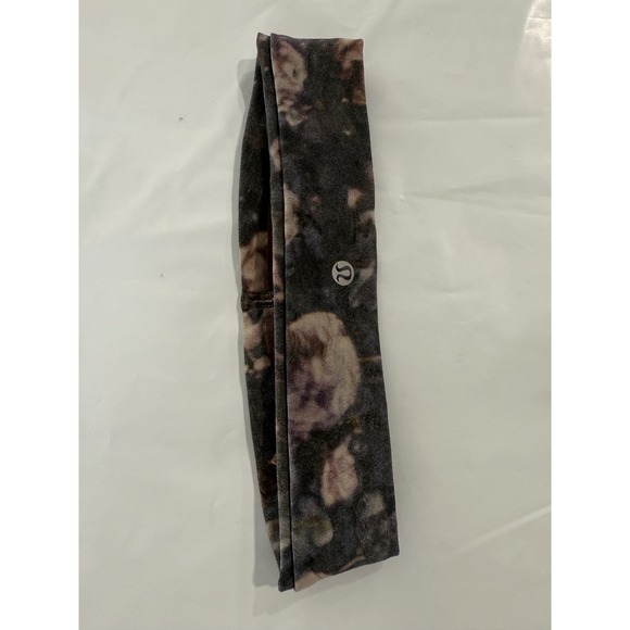 Lululemon Headband Floral Print Gray Running Yoga Workout Hair Accessory - Picture 1 of 6